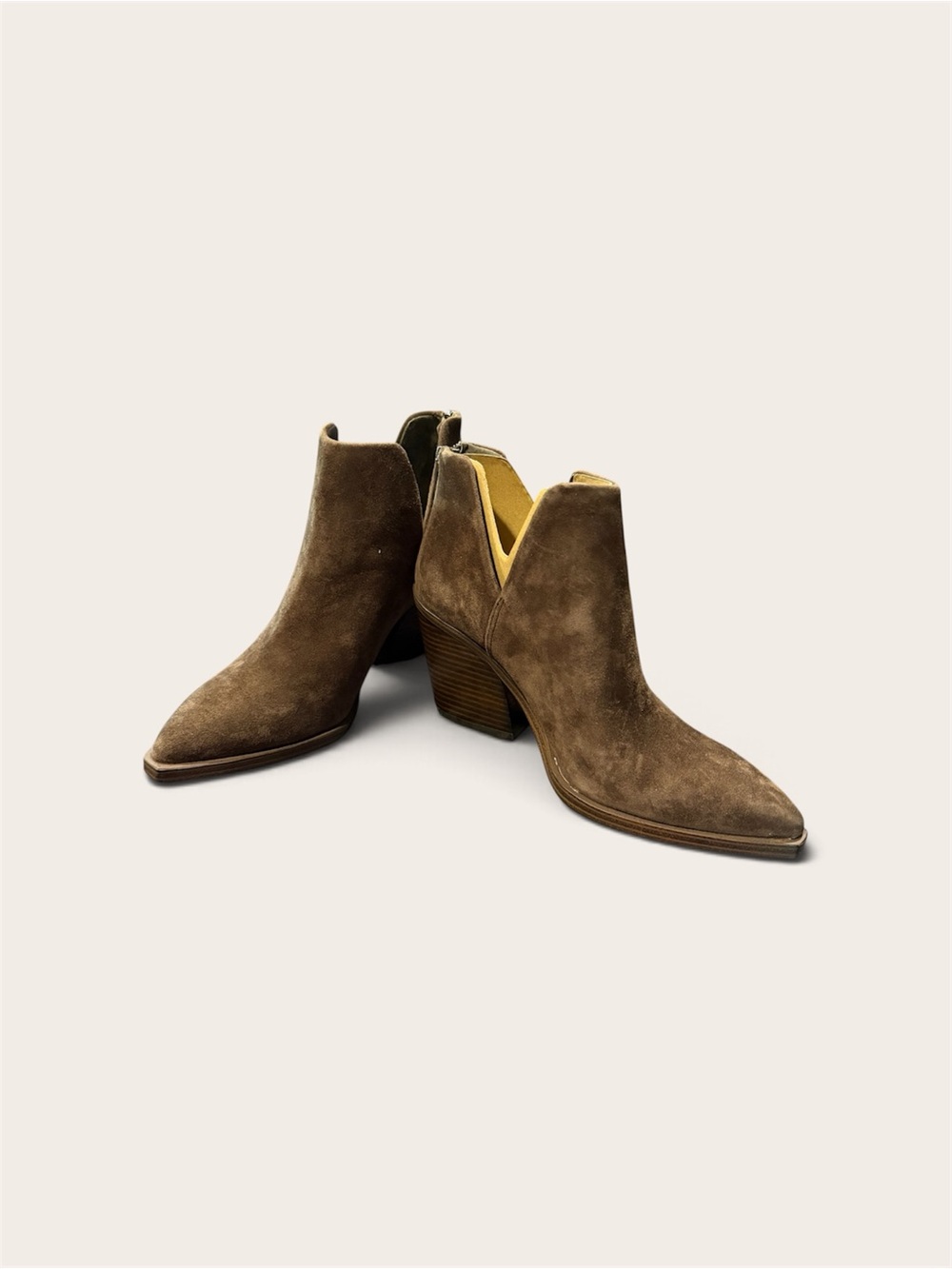 Vince Camuto Brown Suede Cutout Ankle Booties Gigietta Women’s 8